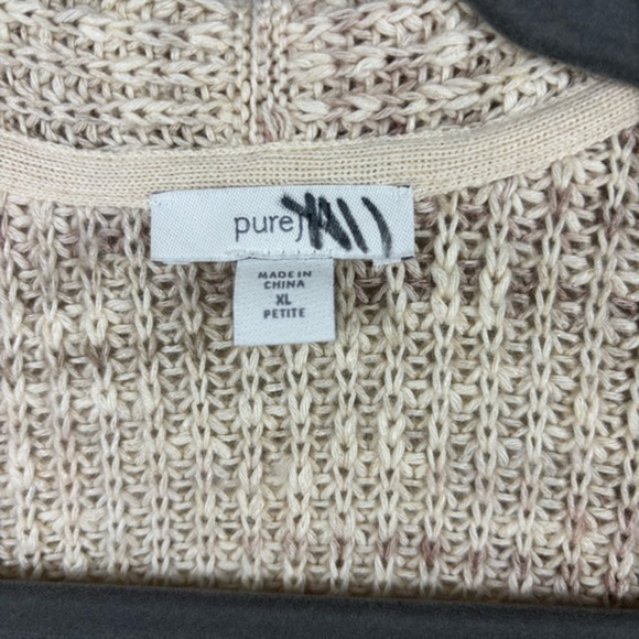 Pure Jill J. Jill Cream Cardigan Sweater Knit Sz XL Petite Cotton Wool Blend - Picture 2 of 9